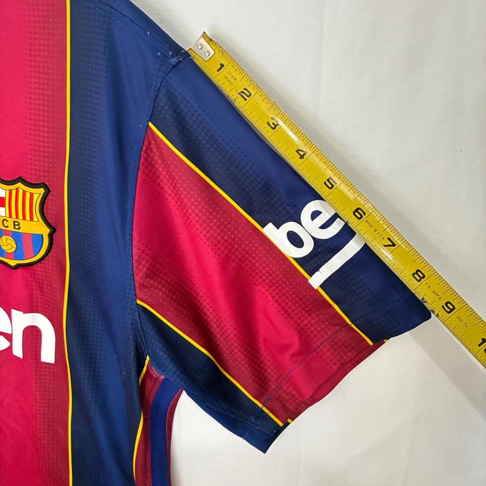 Nike FC Barcelona Jersey Mens Large Blue Red Faded Messi 10‎ Soccer Rakuten FLAW - Picture 8 of 10